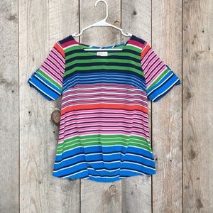 Old Navy Maternity blue pink green stripe button S